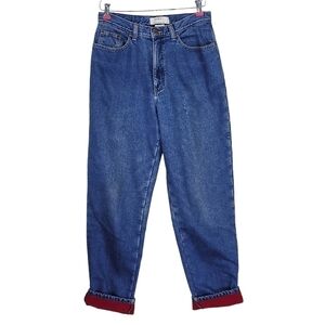 LL Bean Double L Red Flannel Lined Jeans Size 12T 30X33 Relaxed Fit High Rise